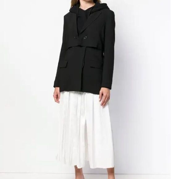 3.1 Phillip Lim black Tiered Twill Black Blazer Jacket in Size 8 - Picture 2 of 16